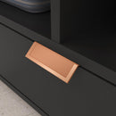 Gabinete Organizador Armário Banheiro C/Gaveta e Rodízios Cobreado (Preto)