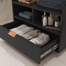 Gabinete Organizador Armário Banheiro C/Gaveta e Rodízios Cobreado (Preto)